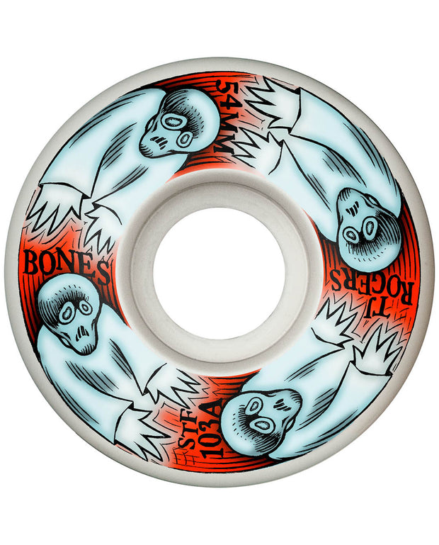 BONES WHEELS - PRO STF Skateboard Wheels Rogers Whirling Specters 52mm V3 Slims 103A